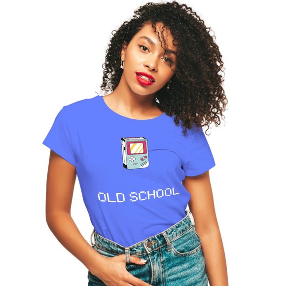 Old School T-Shirt, 90s T-Shirt, Custom Tee, Gaming Shirt, Royal Blue - Picture 3 of 10
